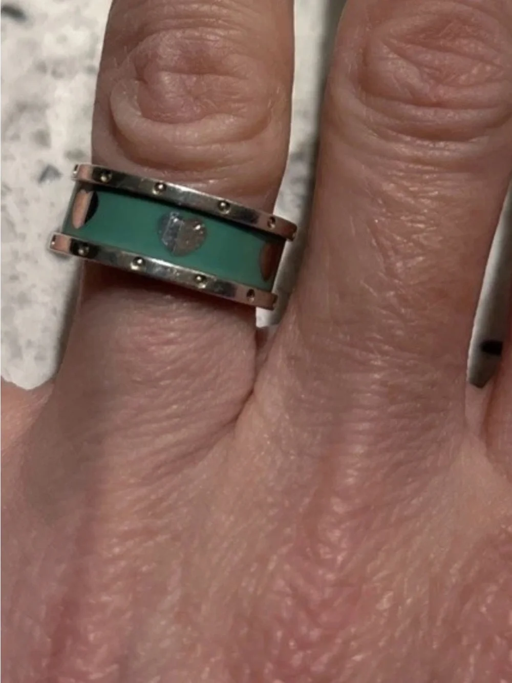 Tiffany & Co. heart enamel ring size 7